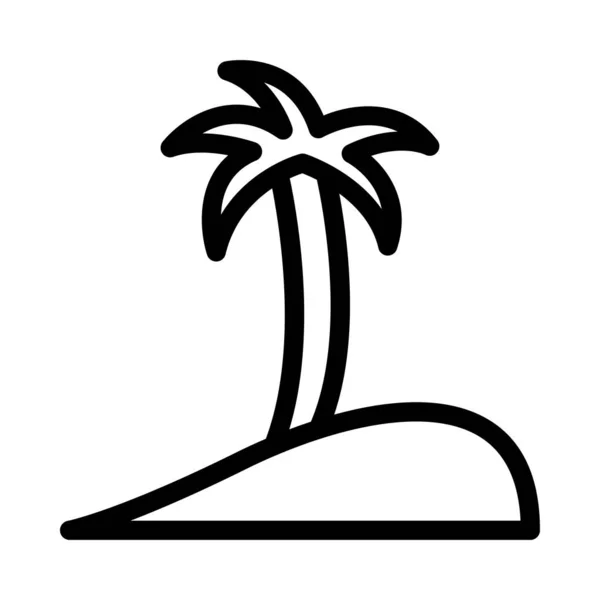 Palm Vector Dunne Lijn Pictogram — Stockvector
