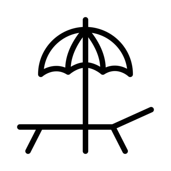Parapluie Vecteur Fine Ligne Icône — Image vectorielle