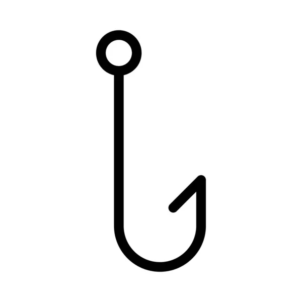 Fishing Hook Vector Thin Line Icon — Stock Vector