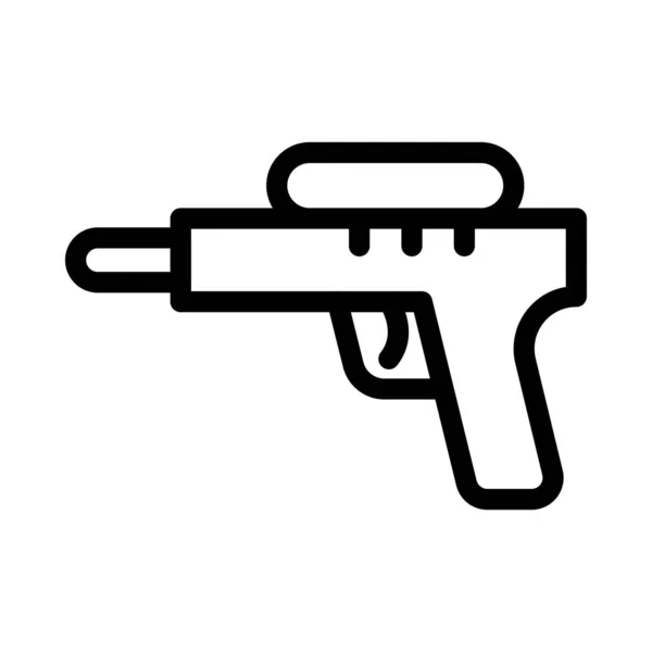 Pistola Agua Vector Línea Delgada Icono — Vector de stock