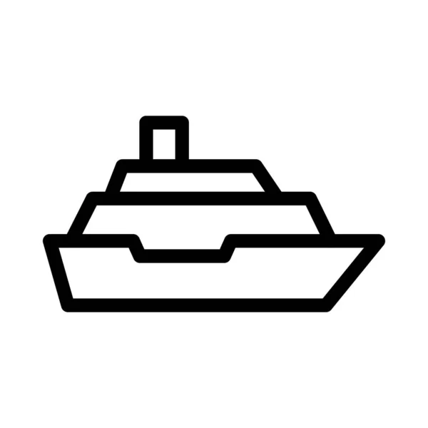 Navire Vecteur Ligne Mince Icône — Image vectorielle