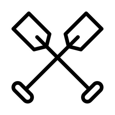 canoe vector thin line icon 