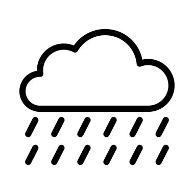 yağmur vektörü ince çizgi simgesi