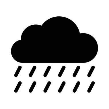 yağmur vektörü simgesi düz simgesi