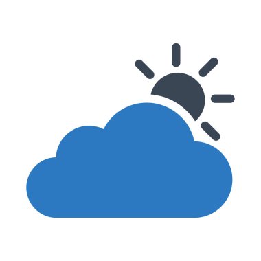 güneş bulutu vektör renk simgesi