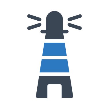 deniz feneri vektör renk simgesi