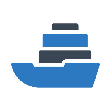 Gemi vektör renk simgesi 