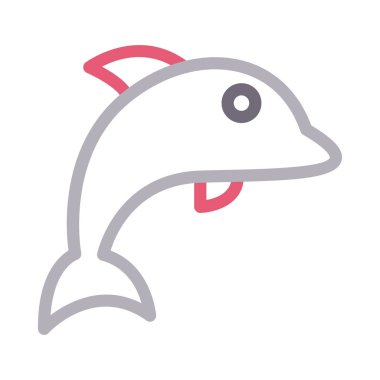 Deniz ürünleri vektör renk çizgisi simgesi