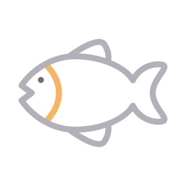 balık vektörü renk çizgisi simgesi