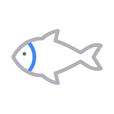 balık vektörü renk çizgisi simgesi