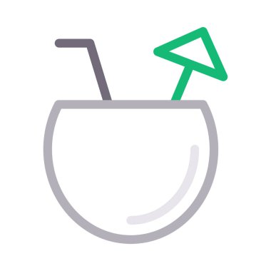 meyve suyu vektörü renk çizgisi simgesi