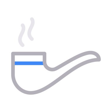 dumanı tüten vektör renk çizgisi simgesi