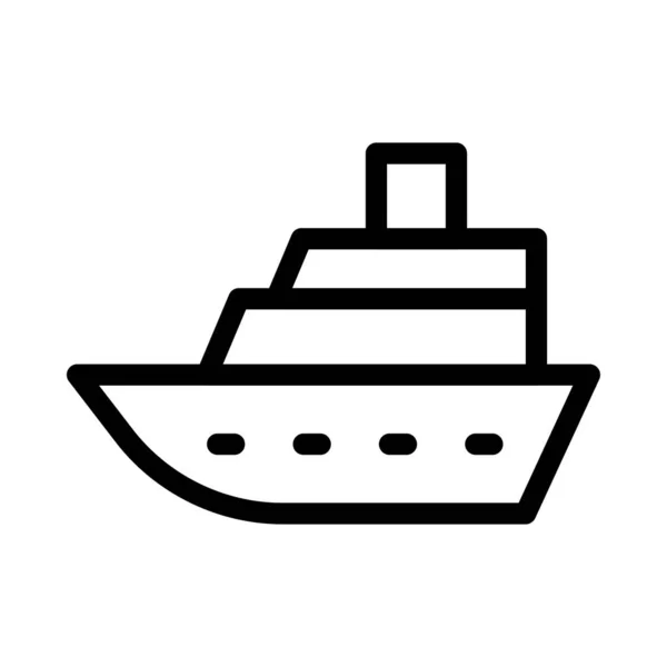 Εικονίδιο Διανύσματος Λεπτής Γραμμής Πλοίου — Διανυσματικό Αρχείο