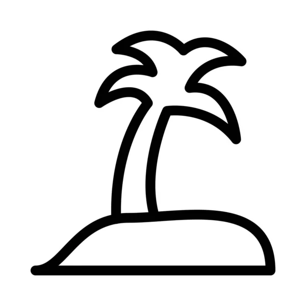 Palm Vector Thin Line Symbol — Stockvektor