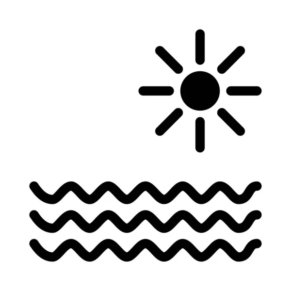 River Vector Glyph Flat Icon — 스톡 벡터