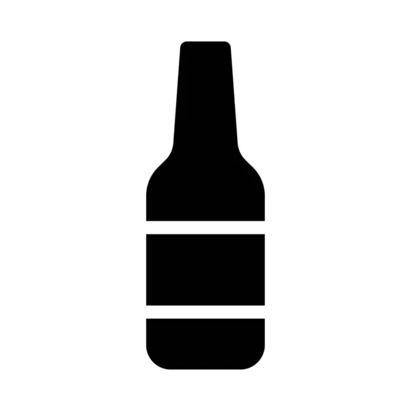 Alkohol Vektor Glyphen Flaches Symbol — Stockvektor