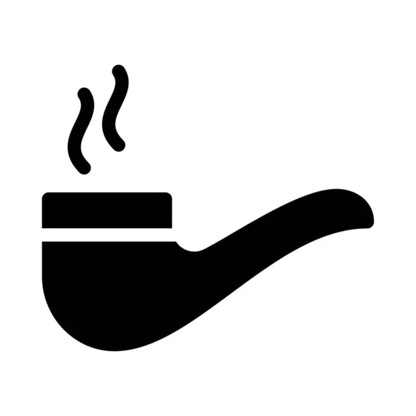 Vetor Fumo Glifo Plana Ícone —  Vetores de Stock