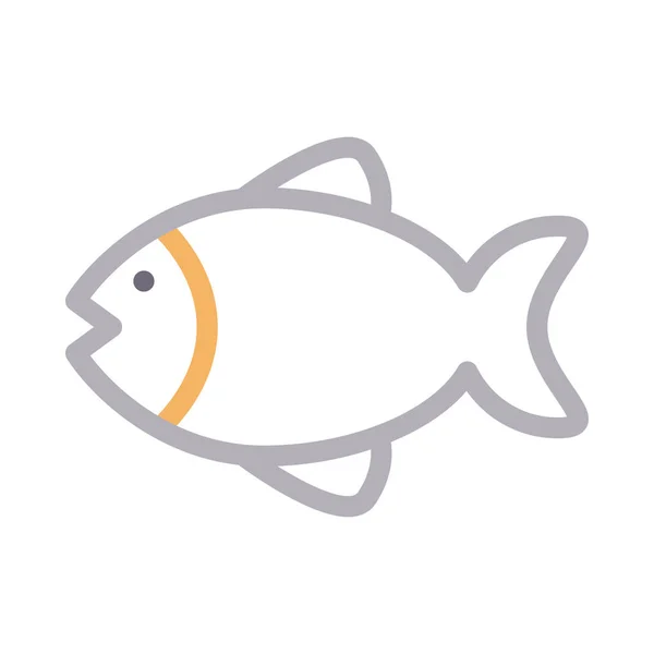 Fish Vector Color Line Icon — Stock Vector