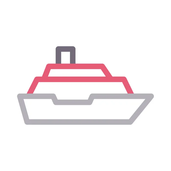 Ship Vector Color Line Icon — Stock Vector