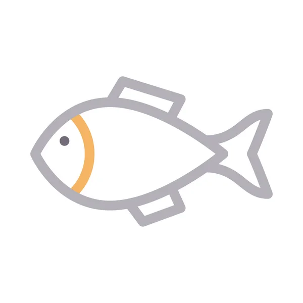 Seafood Vector Color Line Icon — Stock Vector