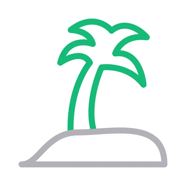 Palm Vektor Farbe Linie Symbol — Stockvektor