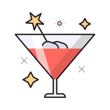 şarap yassı çizgi simgesi 