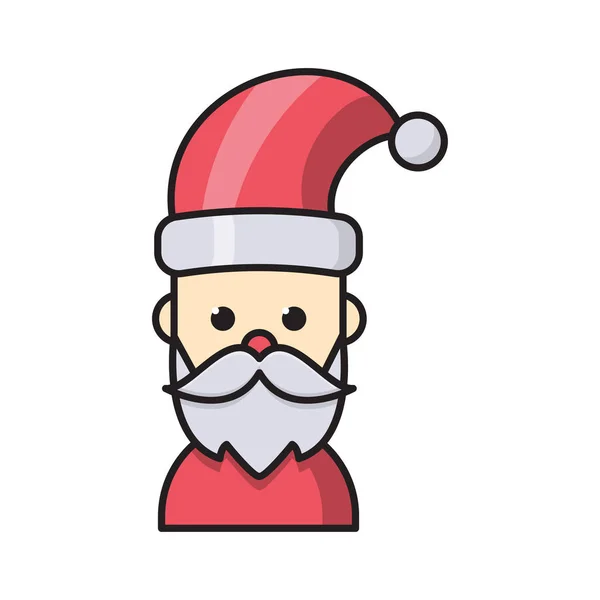 Santa Cláusula Color Plano Icono Línea — Vector de stock