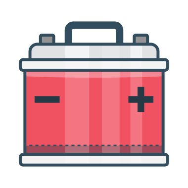 akümülatör düz çizgi simgesi 