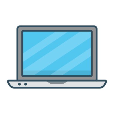 dizüstü bilgisayarın düz çizgi simgesi 
