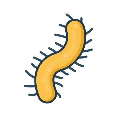 bakteri düz çizgi simgesi 