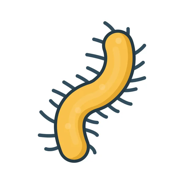 Bacteria Flat Color Line Icon — Stock Vector