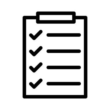 Kontrol listesi vektörü ince çizgi simgesi