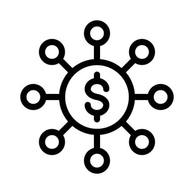 ağ vektörü ince çizgi simgesi