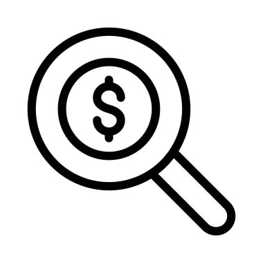 Dolar vektör ince çizgi simgesi