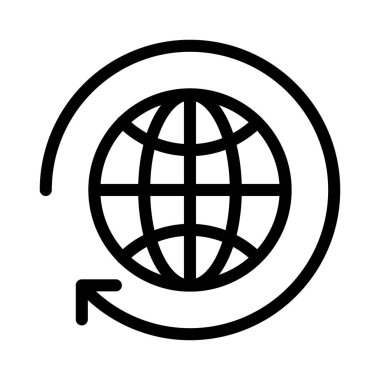 dünya vektör ince çizgi simgesi