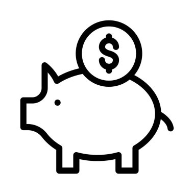 bank vektörü ince çizgi simgesi