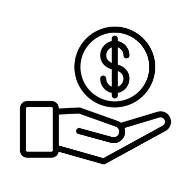 Dolar vektör ince çizgi simgesi