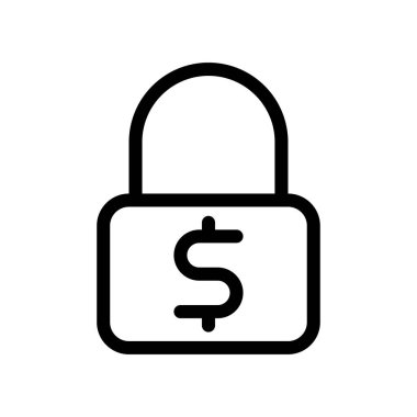 vektör ince çizgi simgesini kilitle