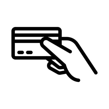 atm vektörü ince çizgi simgesi