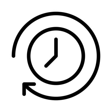 saat vektörü ince çizgi simgesi