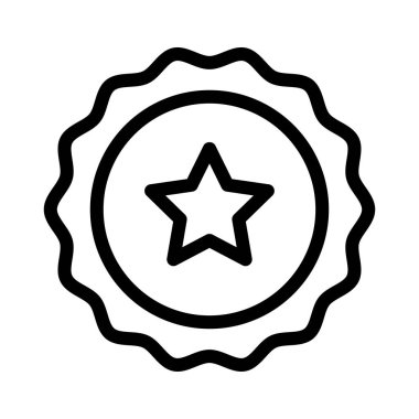 rozet vektörü ince çizgi simgesi