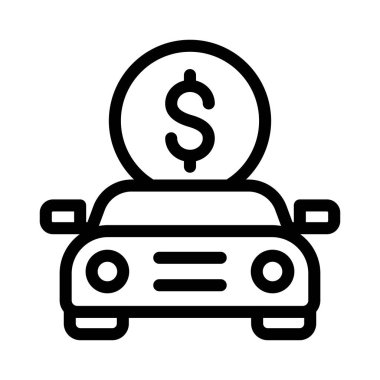 araba vektörü ince çizgi simgesi