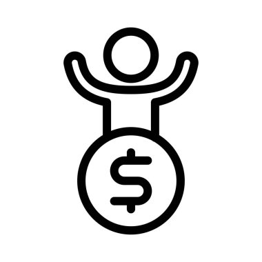 başarı vektörü ince çizgi simgesi