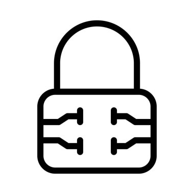 asma kilit vektör ince çizgi simgesi