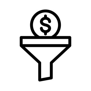 Dolar vektör ince çizgi simgesi