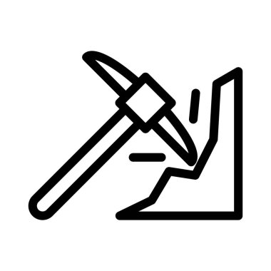 kazı vektörü ince çizgi simgesi