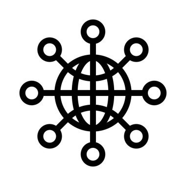 dünya vektör ince çizgi simgesi