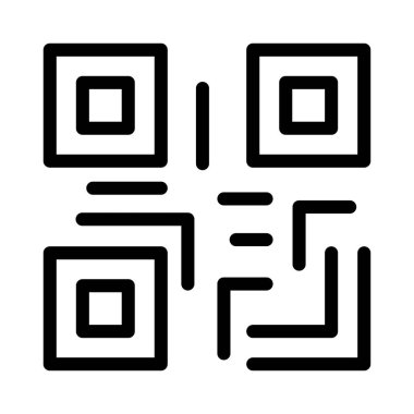 kod vektörü ince çizgi simgesi