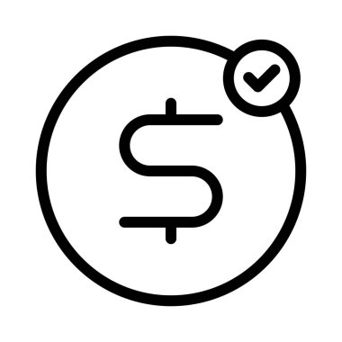 para birimi vektörü ince çizgi simgesi