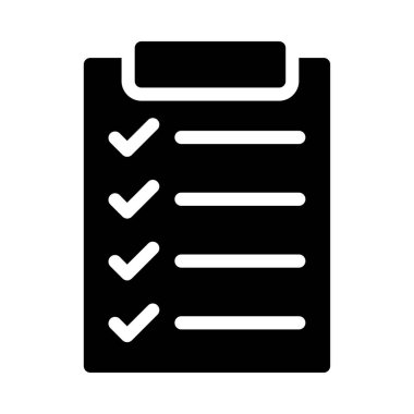 Kontrol listesi vektör düz simgesi